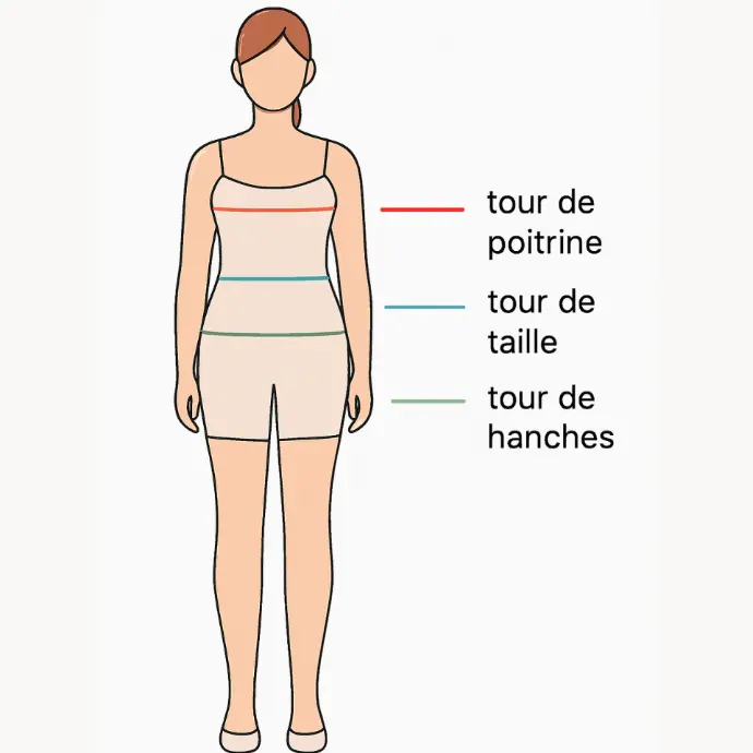 illustation mesure taille pyjama lingerie nyanga